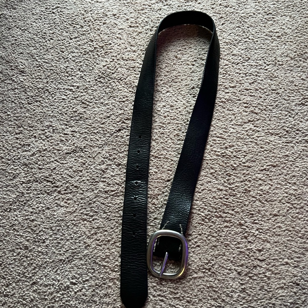 Black leather belt
